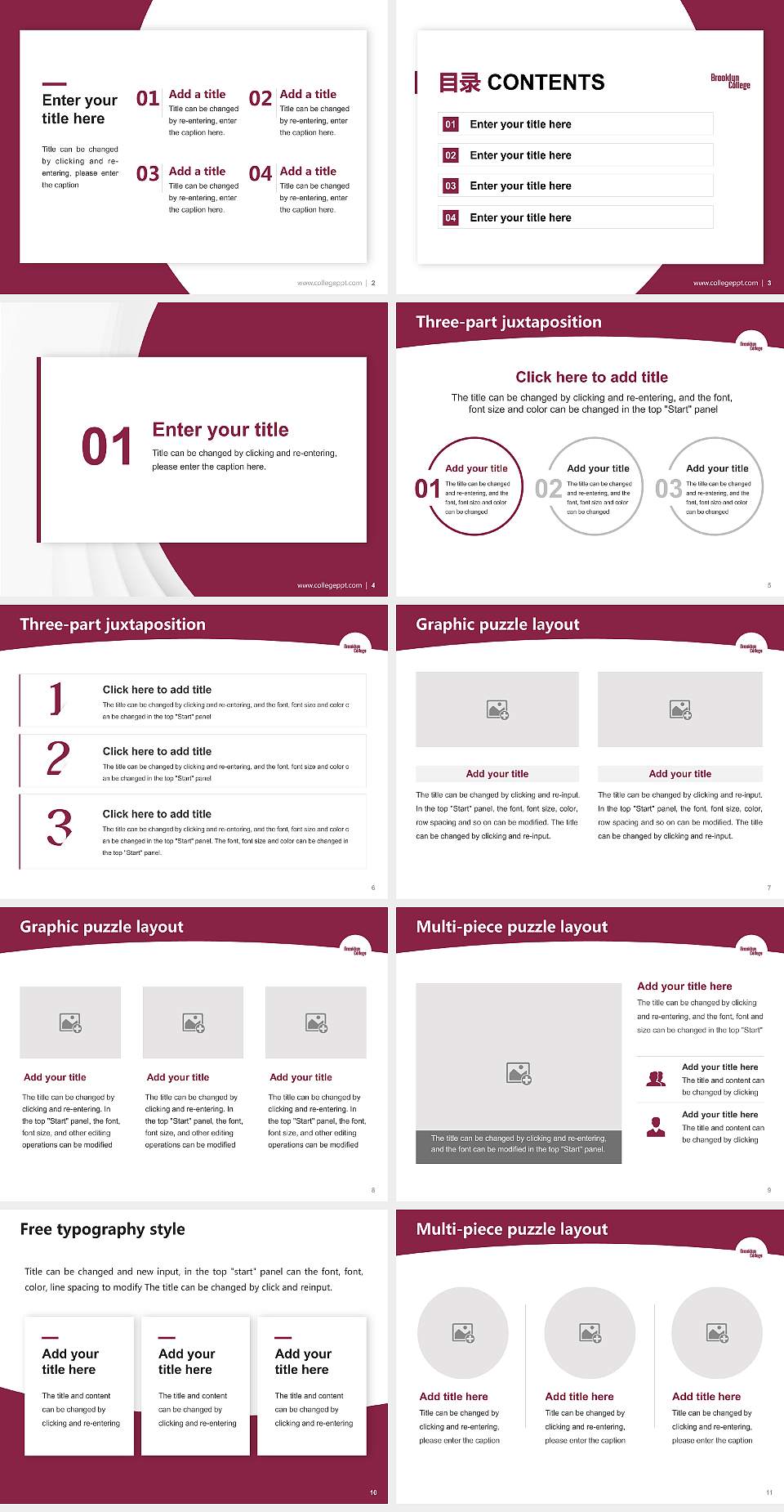 Brooklyn College Academic Presentation/Research Findings Report PPT Template4:3 ratio PPT effect preview image2