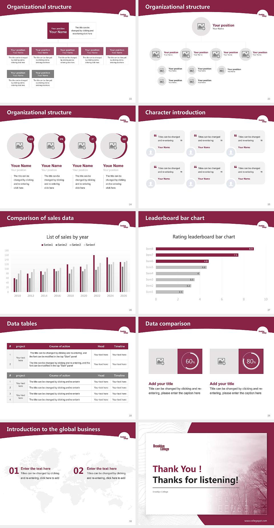 Brooklyn College Academic Presentation/Research Findings Report PPT Template4:3 ratio PPT effect preview image4