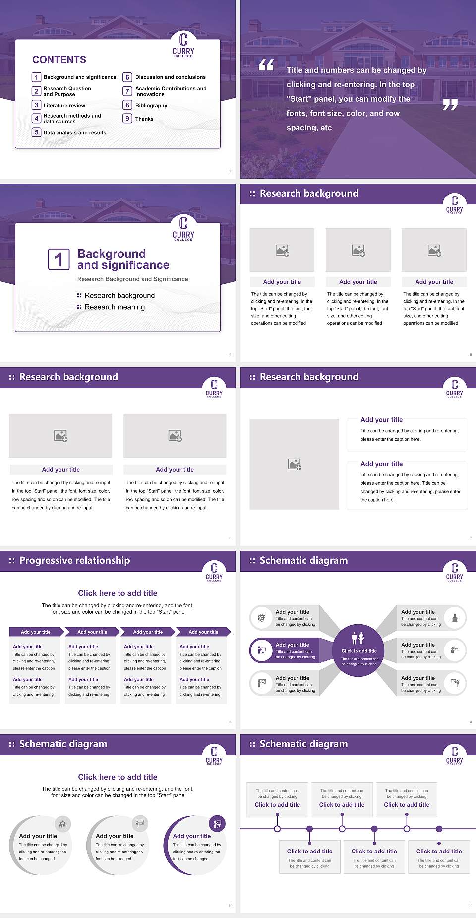 Curry College Graduation Thesis Defense PPT Template4:3 ratio PPT effect preview image2