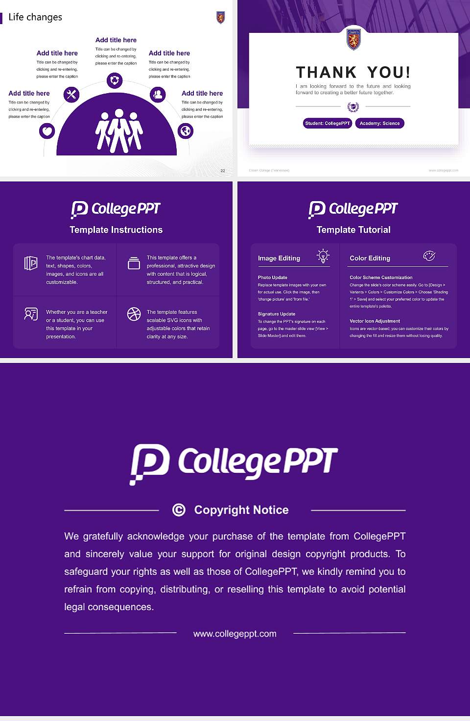 Crown College (Tennessee) National Scholarship Defense PPT Template4:3 ratio PPT effect preview image4