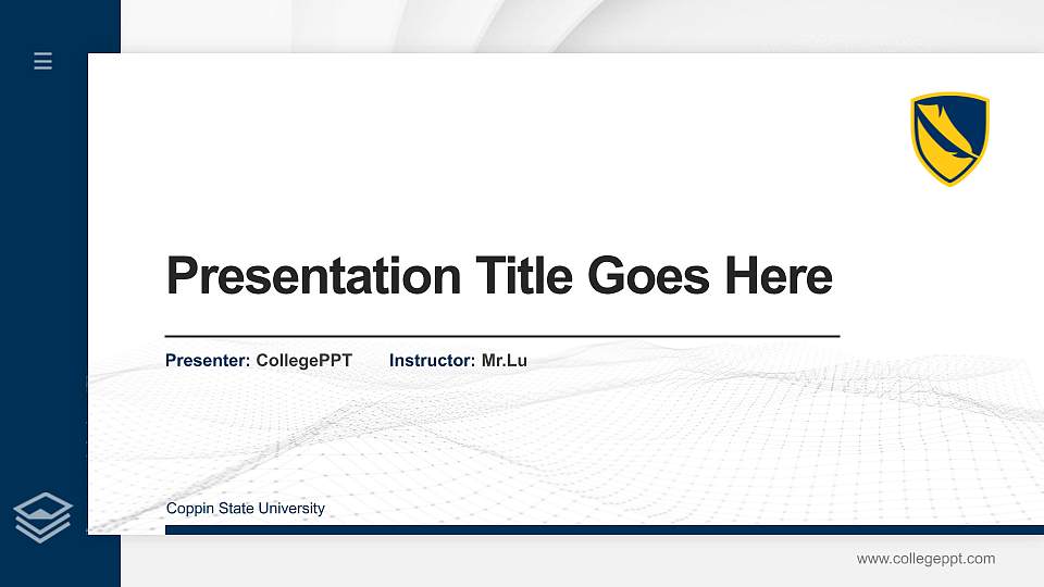Coppin State University Thesis Proposal/Graduation Defense PPT Template16:9 ratio PPT effect preview image