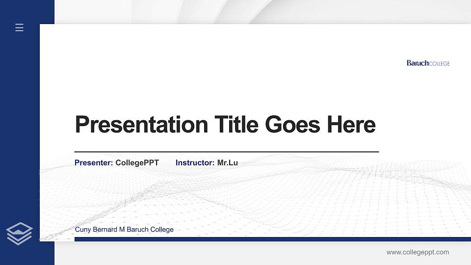 Cuny Bernard M Baruch College Thesis Proposal/Graduation Defense PPT Template16:9 ratio PPT effect preview image