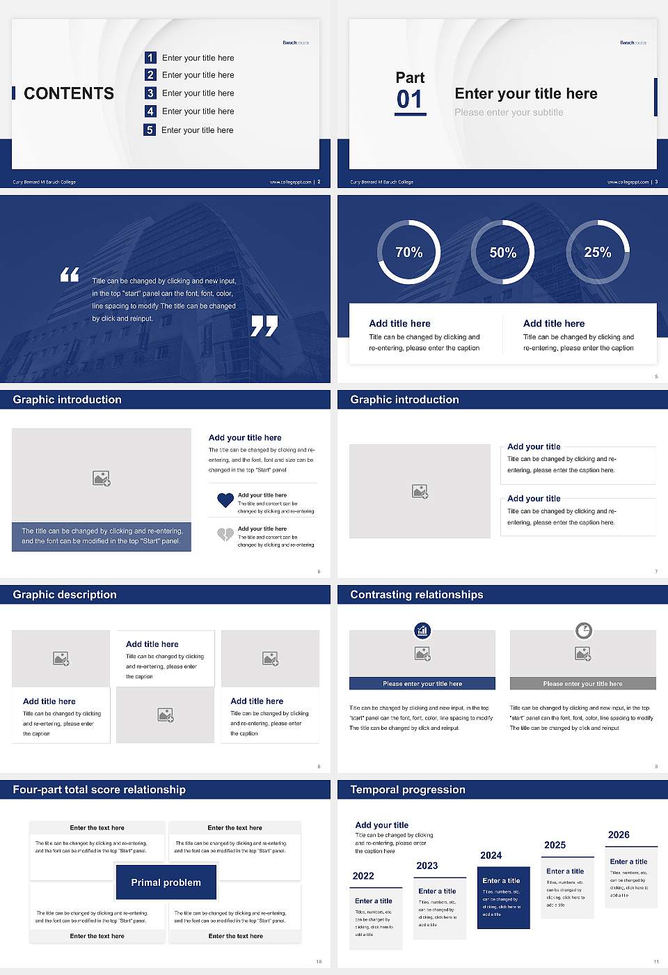 Cuny Bernard M Baruch College Thesis Proposal/Graduation Defense PPT Template16:9 ratio PPT effect preview image2