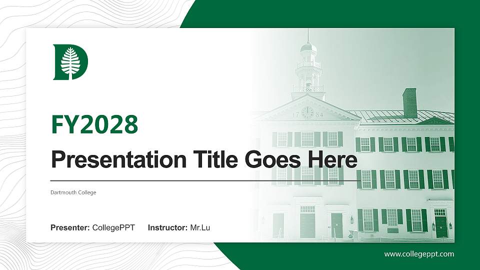 Dartmouth College Academic Presentation/Research Findings Report PPT Template16:9 ratio PPT effect preview image