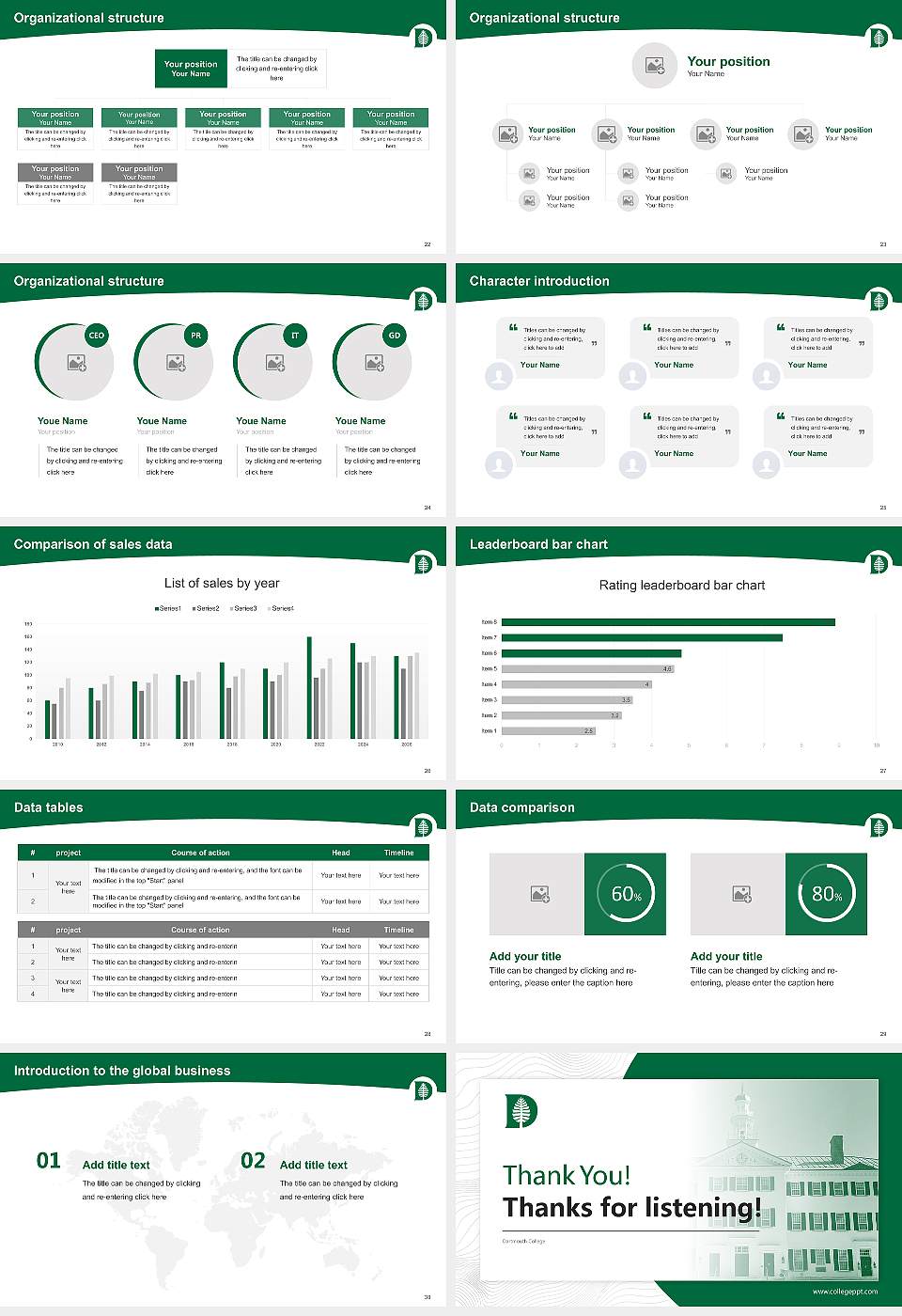 Dartmouth College Academic Presentation/Research Findings Report PPT Template16:9 ratio PPT effect preview image4