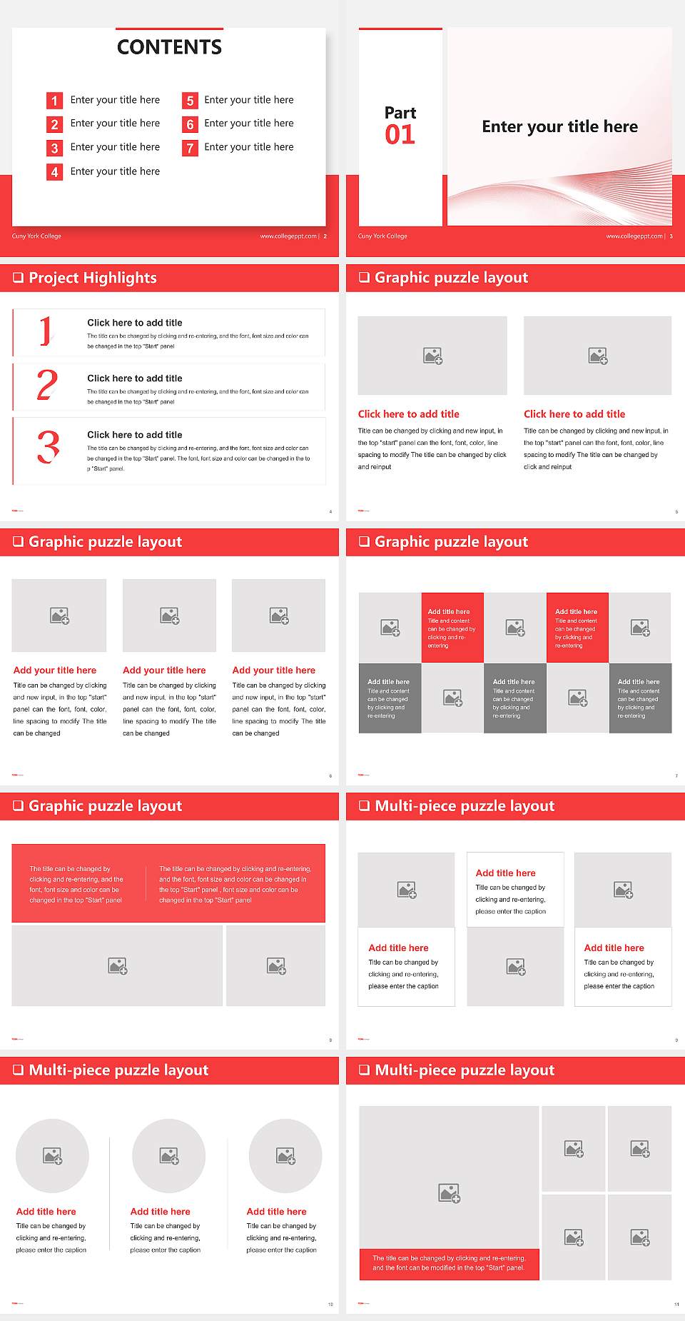 Cuny York College General Purpose PPT Template4:3 ratio PPT effect preview image2