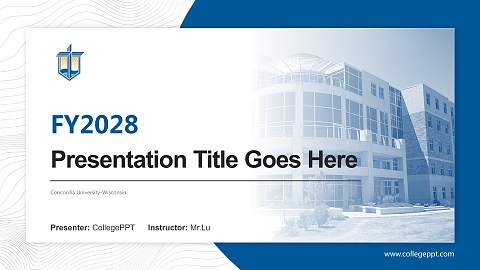 Concordia University-Wisconsin Academic Presentation/Research Findings Report PPT Template