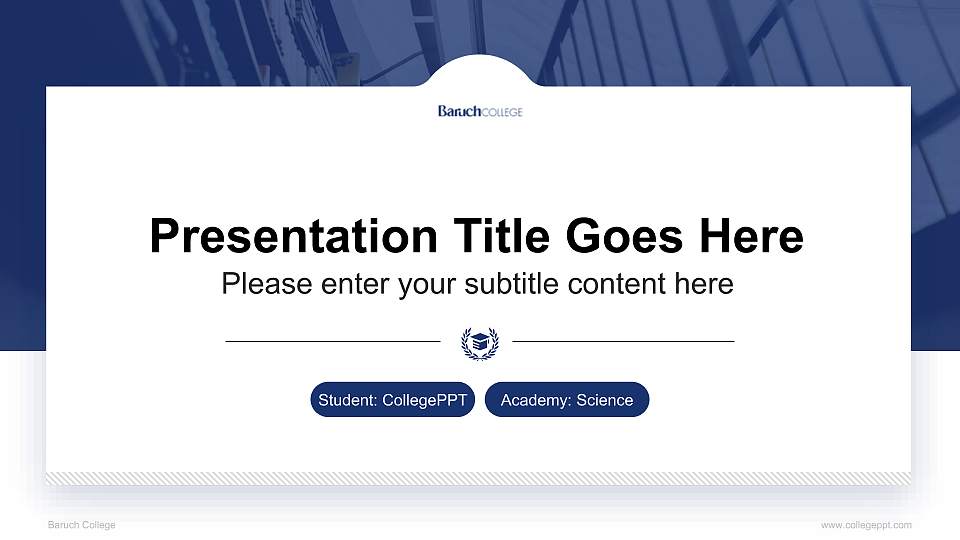 Baruch College National Scholarship Defense PPT Template16:9 ratio PPT effect preview image
