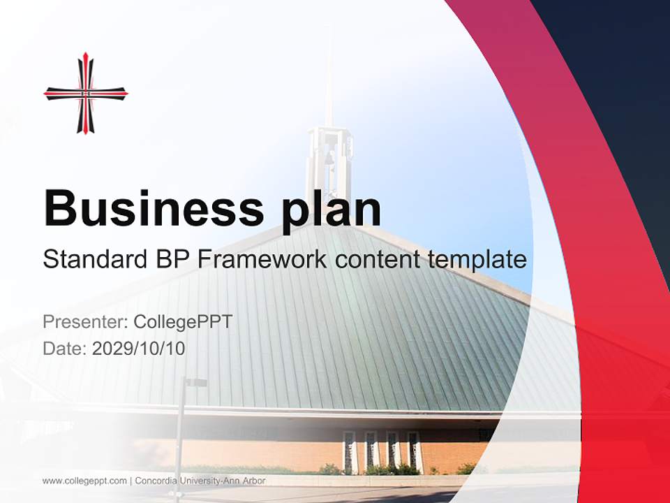 Concordia University-Ann Arbor Competition/Entrepreneurship Contest PPT Template4:3 ratio PPT effect preview image9