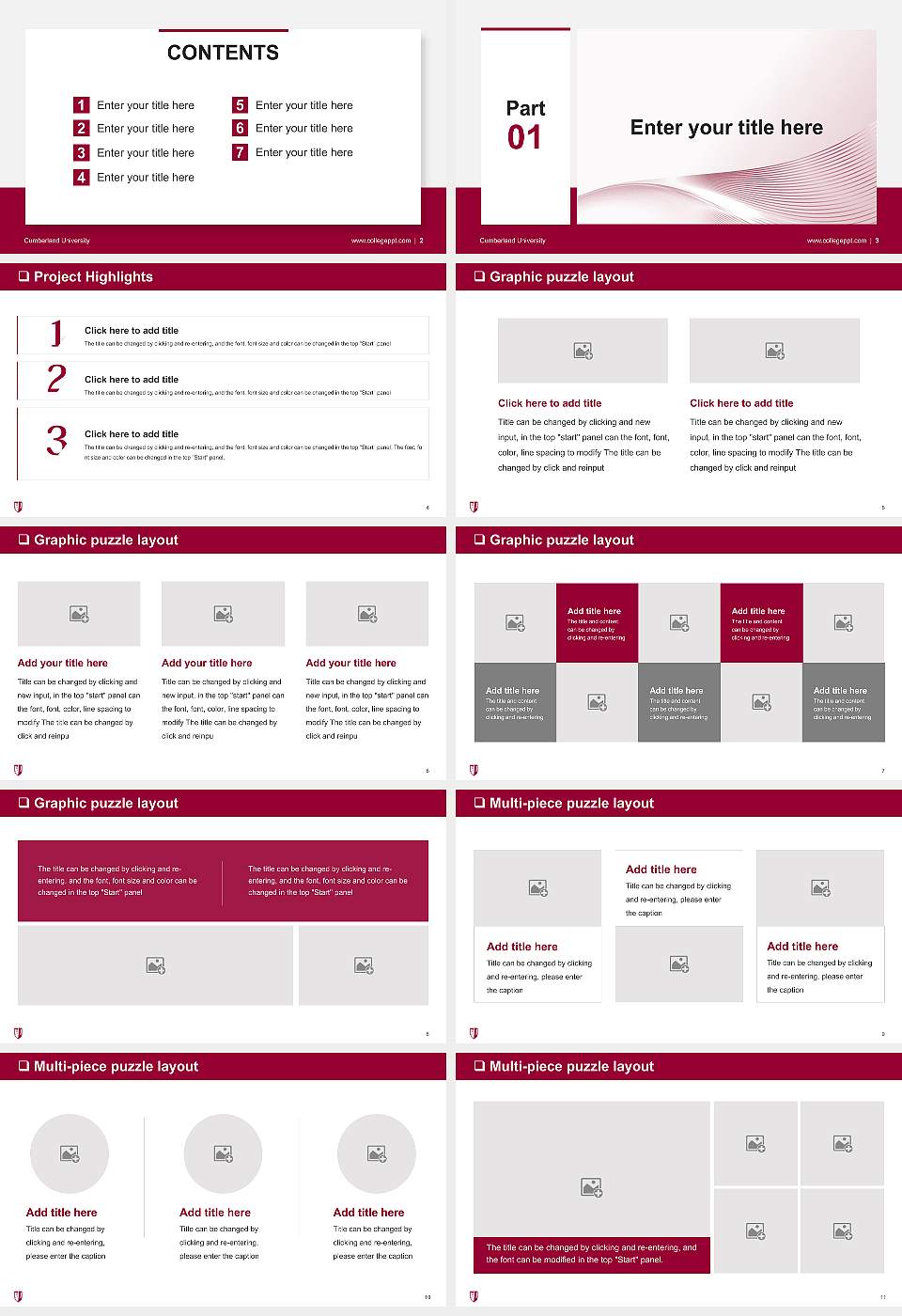 Cumberland University General Purpose PPT Template16:9 ratio PPT effect preview image2