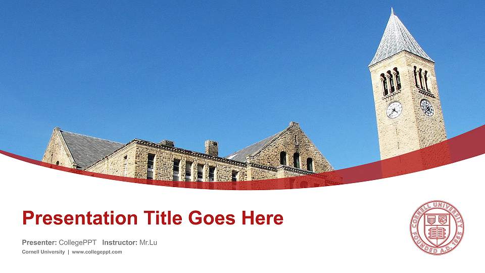 Cornell University Course/Courseware Creation PPT Template16:9 ratio PPT effect preview image