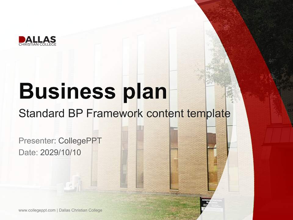 Dallas Christian College Competition/Entrepreneurship Contest PPT Template4:3 ratio PPT effect preview image9