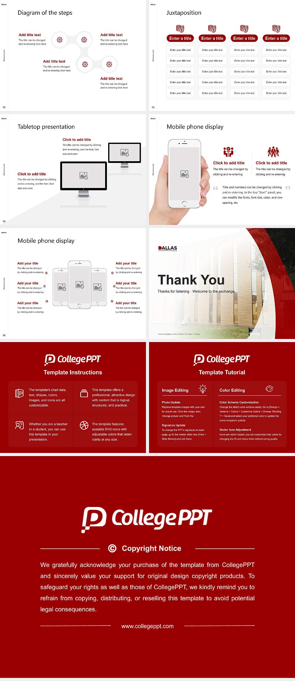 Dallas Christian College Competition/Entrepreneurship Contest PPT Template4:3 ratio PPT effect preview image9