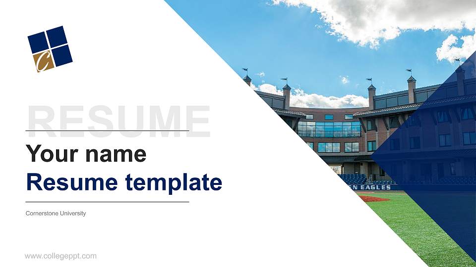Cornerstone University Resume PPT Template16:9 ratio PPT effect preview image