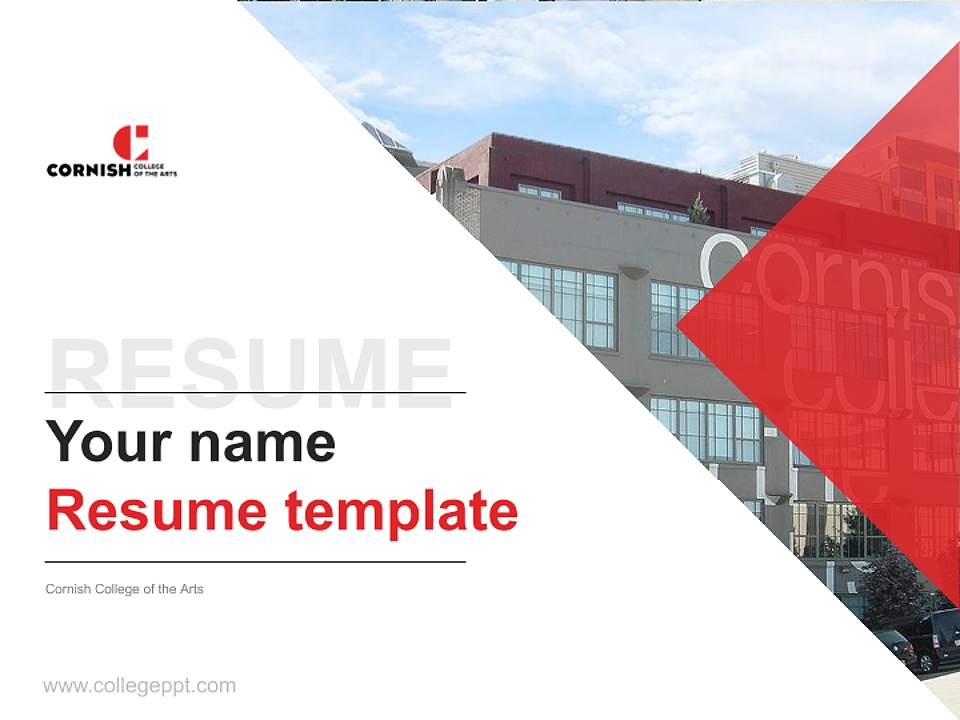 Cornish College of the Arts Resume PPT Template4:3 ratio PPT effect preview image5