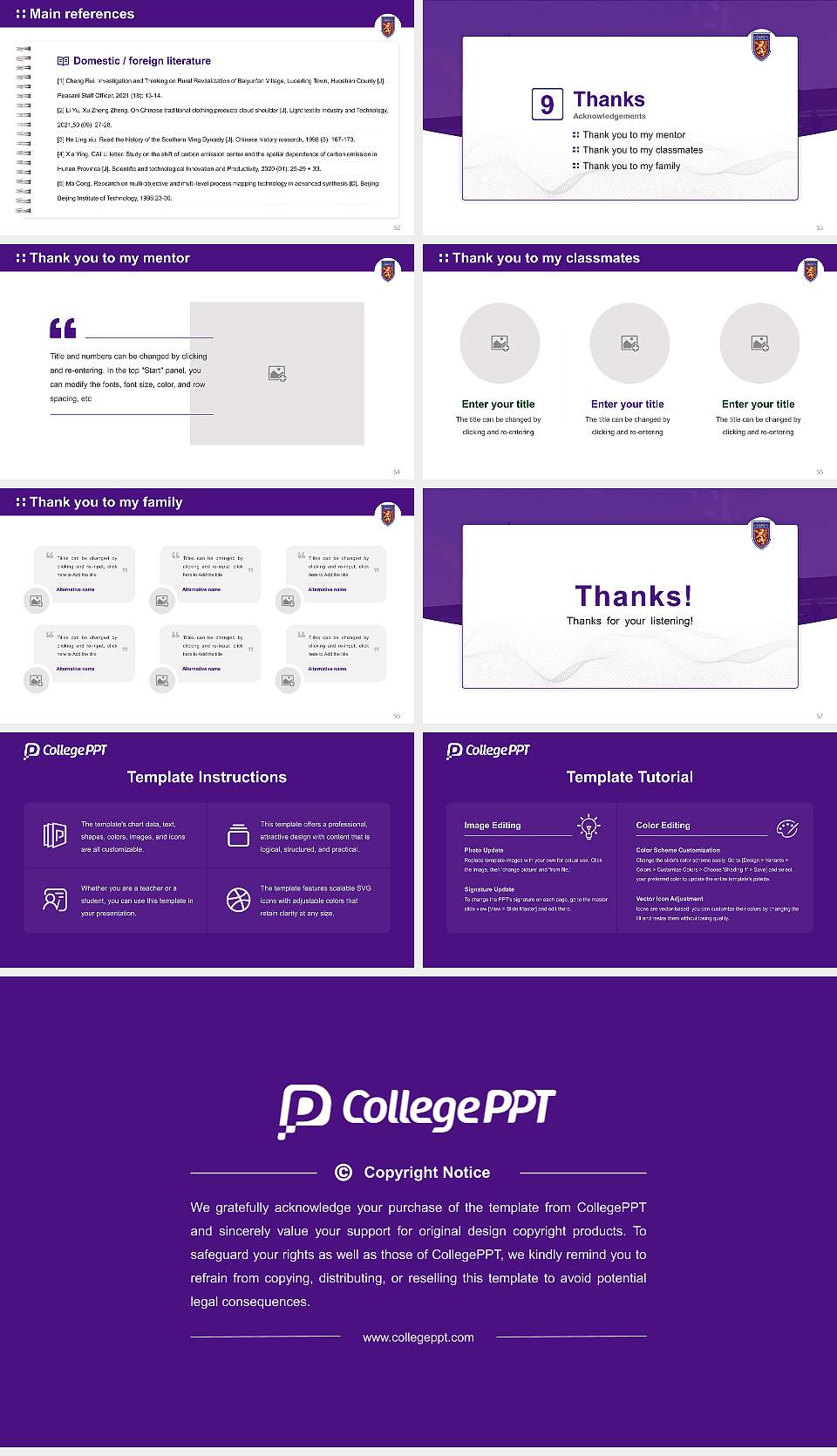 Crown College (Tennessee) Graduation Thesis Defense PPT Template16:9 ratio PPT effect preview image7