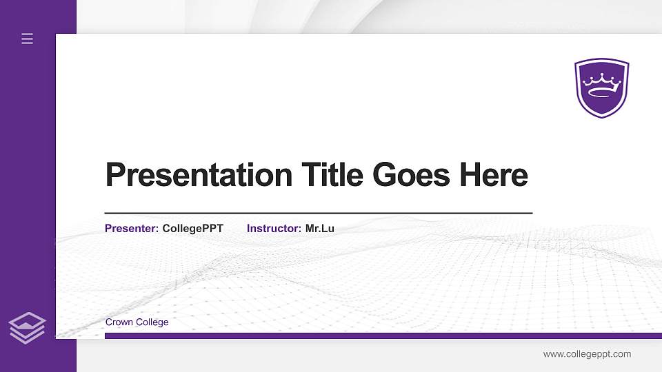 Crown College Thesis Proposal/Graduation Defense PPT Template16:9 ratio PPT effect preview image