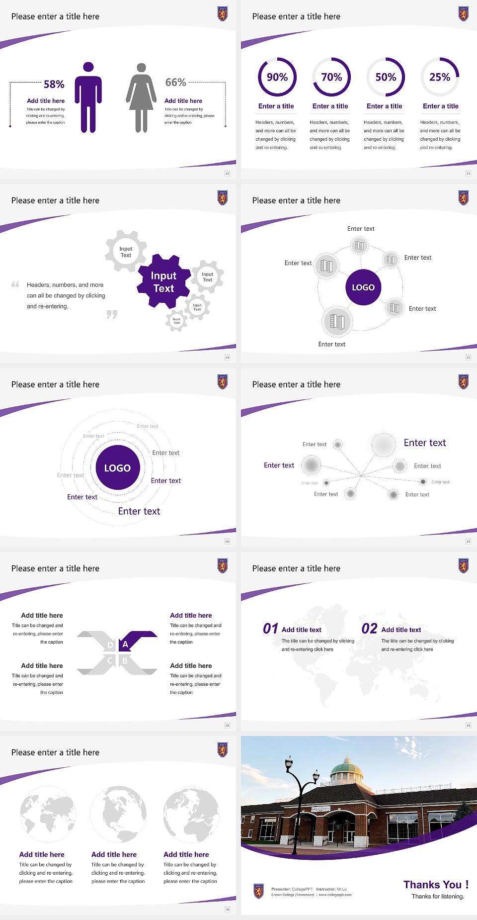 Crown College (Tennessee) Course/Courseware Creation PPT Template4:3 ratio PPT effect preview image4