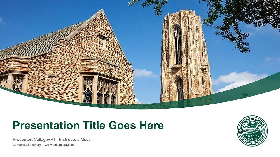 Concordia Seminary Course/Courseware Creation PPT Template16:9 ratio PPT effect preview image