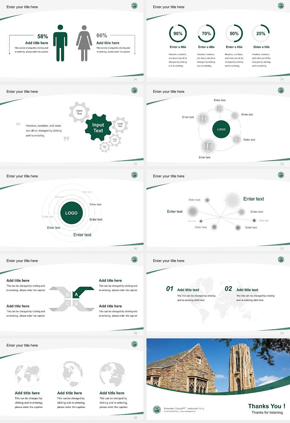 Concordia Seminary Course/Courseware Creation PPT Template16:9 ratio PPT effect preview image4