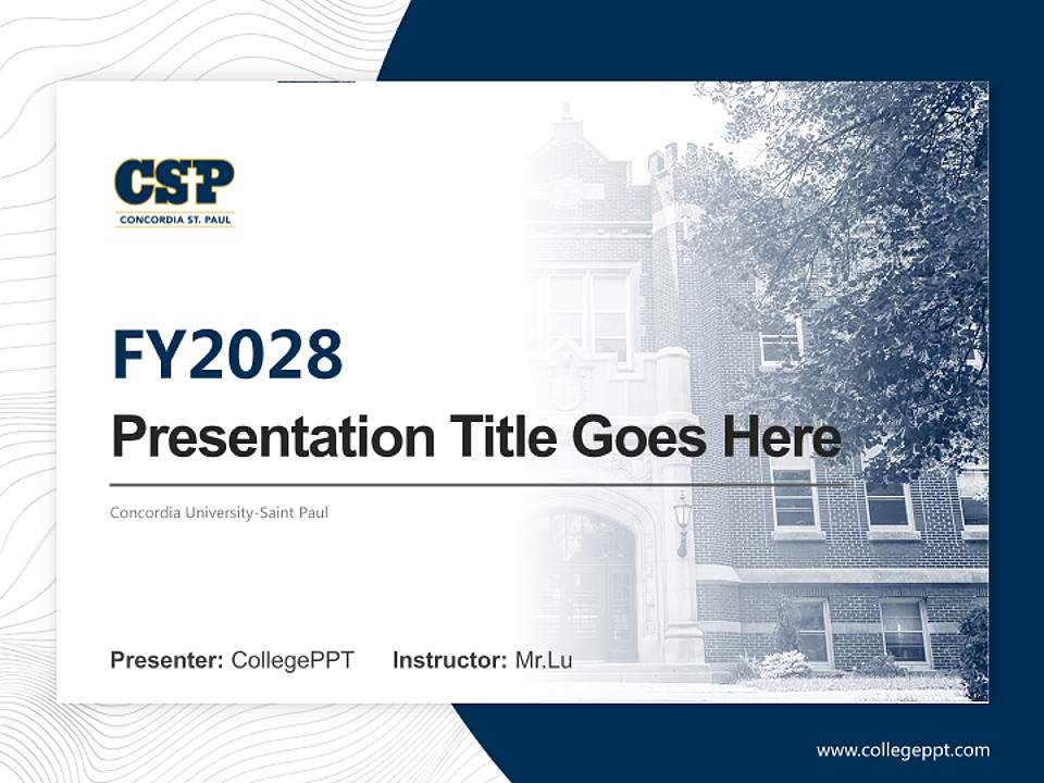 Concordia University-Saint Paul Academic Presentation/Research Findings Report PPT Template4:3 ratio PPT effect preview image5