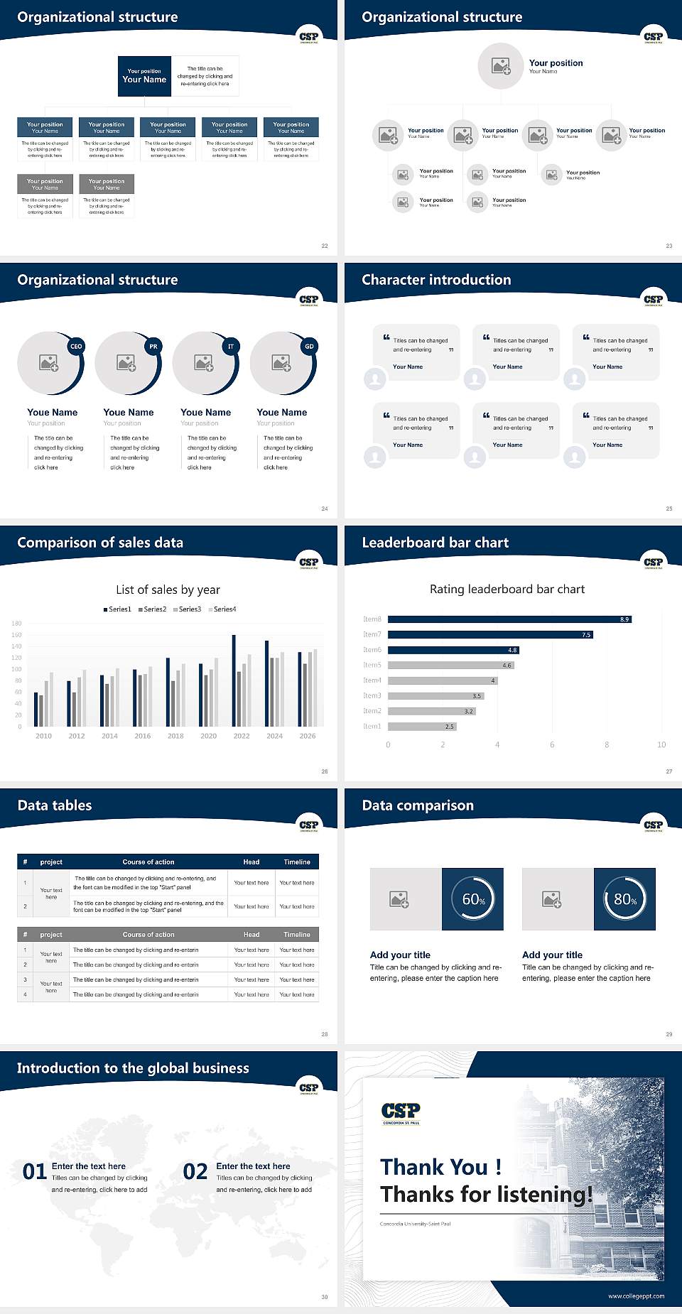 Concordia University-Saint Paul Academic Presentation/Research Findings Report PPT Template4:3 ratio PPT effect preview image4