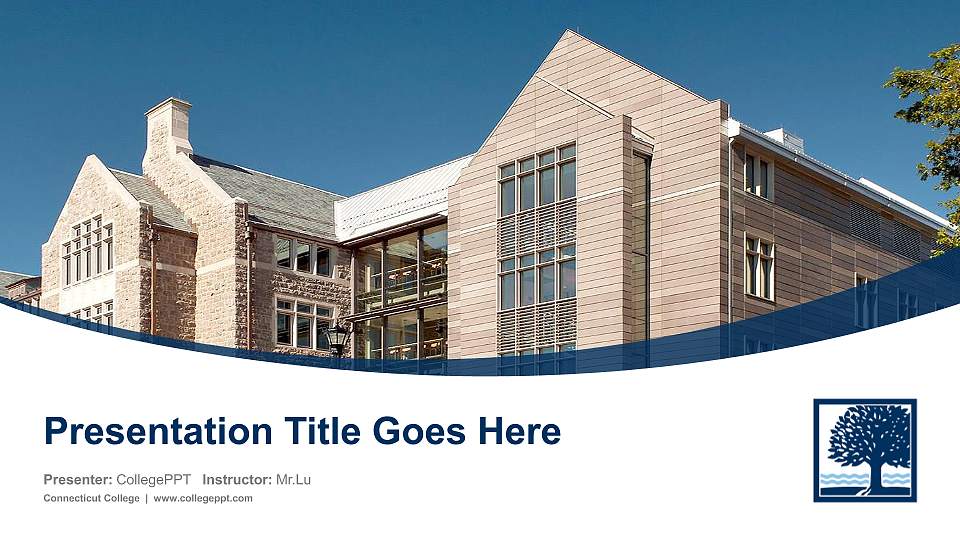 Connecticut College Course/Courseware Creation PPT Template16:9 ratio PPT effect preview image