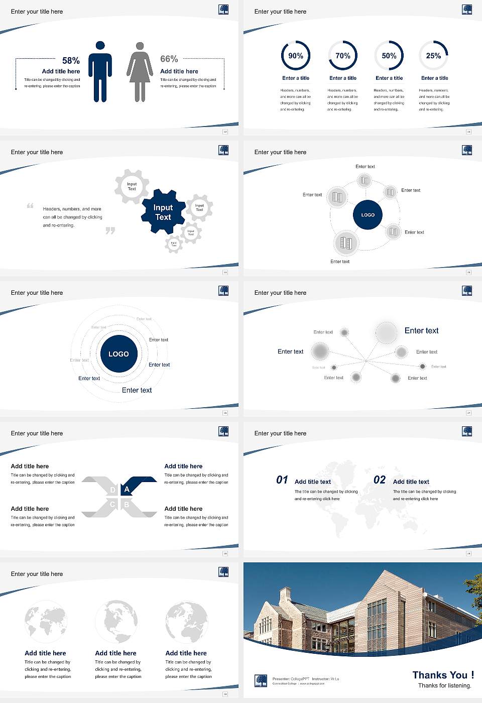Connecticut College Course/Courseware Creation PPT Template16:9 ratio PPT effect preview image4