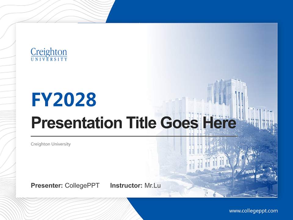 Creighton University Academic Presentation/Research Findings Report PPT Template4:3 ratio PPT effect preview image5