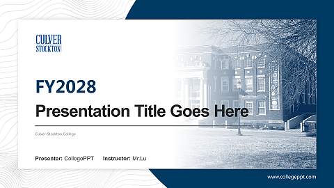 Culver-Stockton College Academic Presentation/Research Findings Report PPT Template