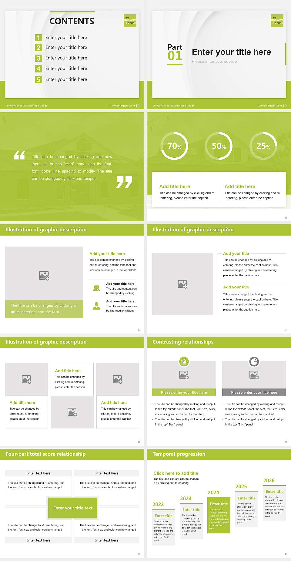 Conway School of Landscape Design Thesis Proposal/Graduation Defense PPT Template4:3 ratio PPT effect preview image2