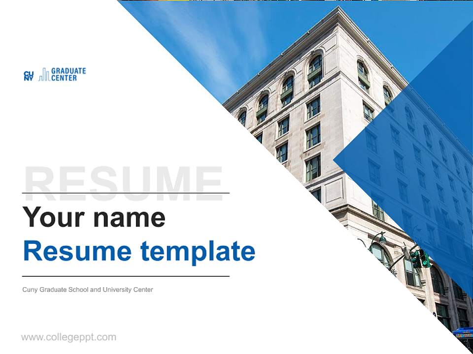 Cuny Graduate School and University Center Resume PPT Template4:3 ratio PPT effect preview image5