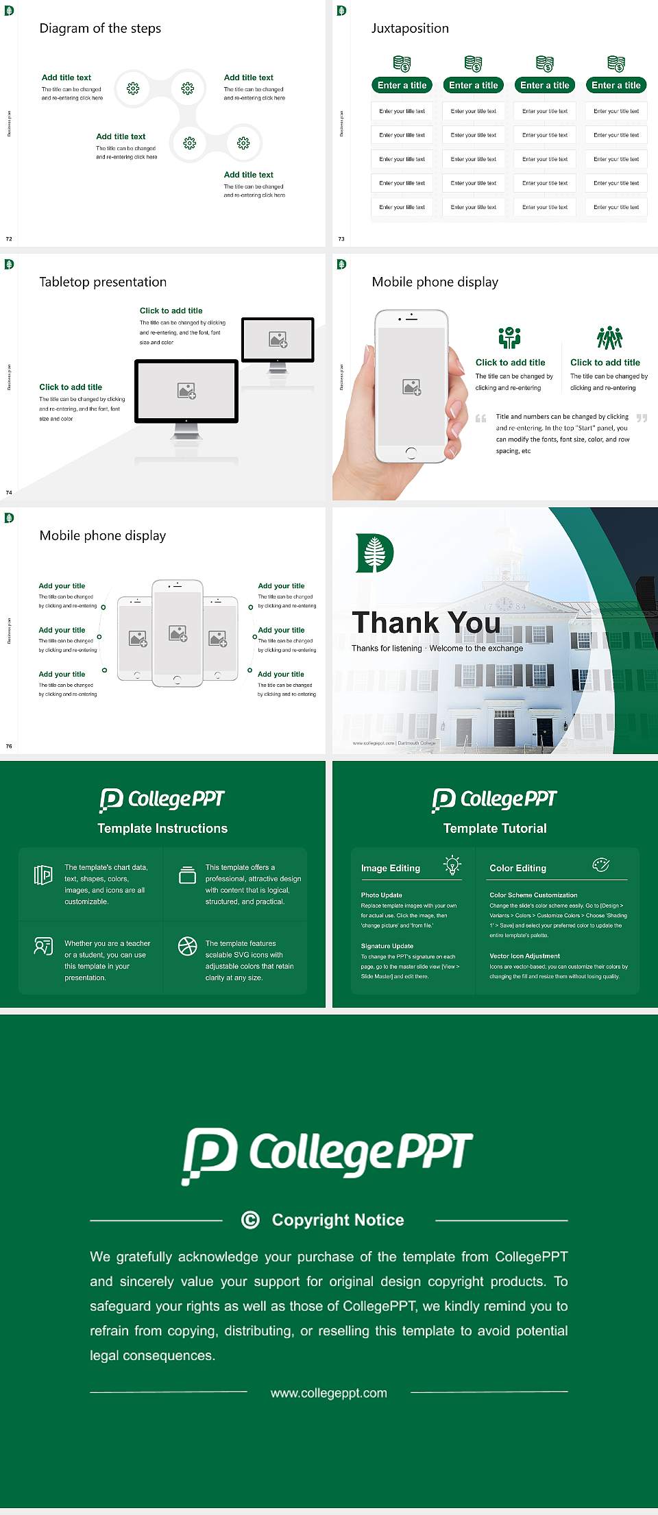 Dartmouth College Competition/Entrepreneurship Contest PPT Template4:3 ratio PPT effect preview image9