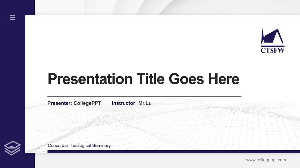 Concordia Theological Seminary Thesis Proposal/Graduation Defense PPT Template16:9 ratio PPT effect preview image1