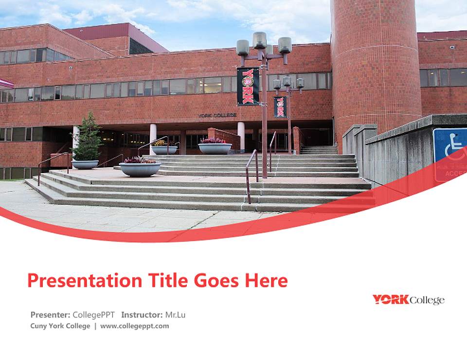 Cuny York College Course/Courseware Creation PPT Template4:3 ratio PPT effect preview image5