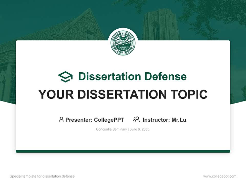 Concordia Seminary Graduation Thesis Defense PPT Template4:3 ratio PPT effect preview image7