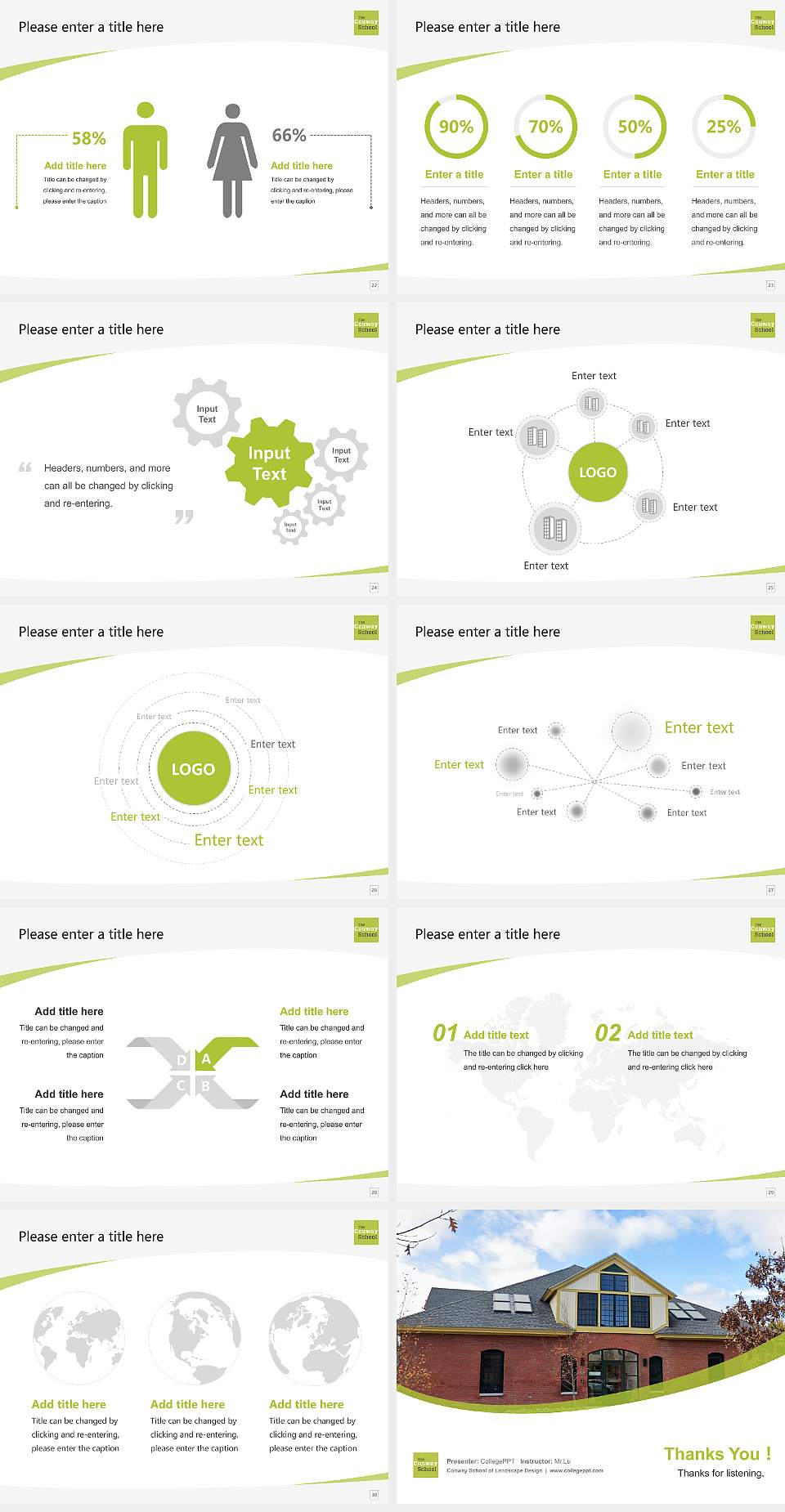 Conway School of Landscape Design Course/Courseware Creation PPT Template4:3 ratio PPT effect preview image4