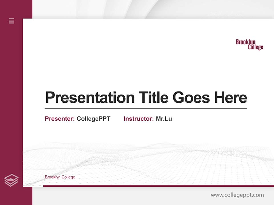 Brooklyn College Thesis Proposal/Graduation Defense PPT Template4:3 ratio PPT effect preview image5