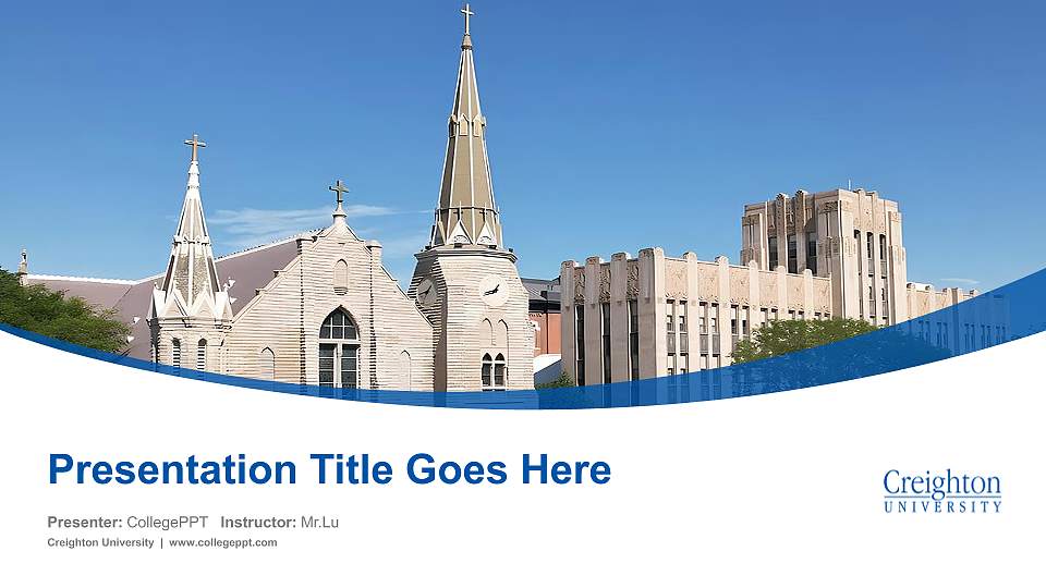Creighton University Course/Courseware Creation PPT Template16:9 ratio PPT effect preview image