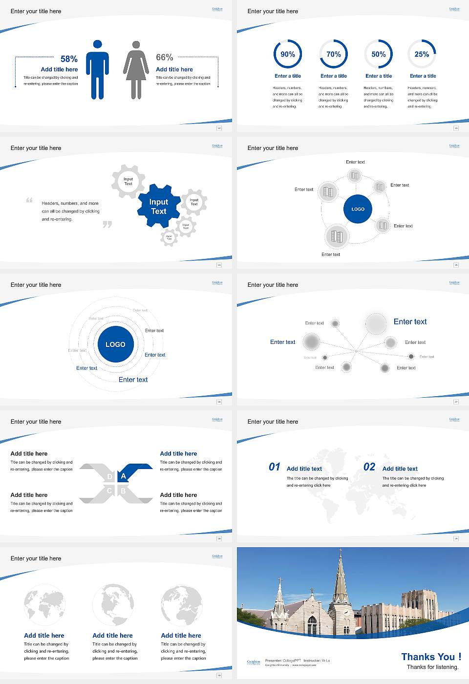 Creighton University Course/Courseware Creation PPT Template16:9 ratio PPT effect preview image4