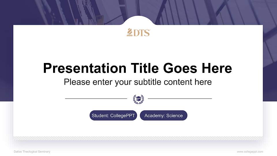 Dallas Theological Seminary National Scholarship Defense PPT Template16:9 ratio PPT effect preview image