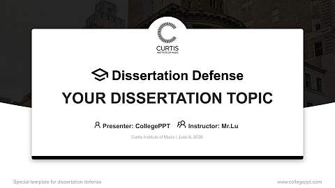 Curtis Institute of Music Graduation Thesis Defense PPT Template