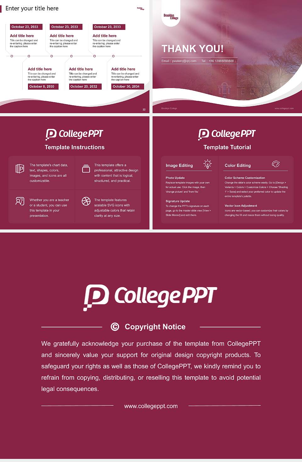 Brooklyn College Lecture Sharing and Networking Event PPT Template4:3 ratio PPT effect preview image4