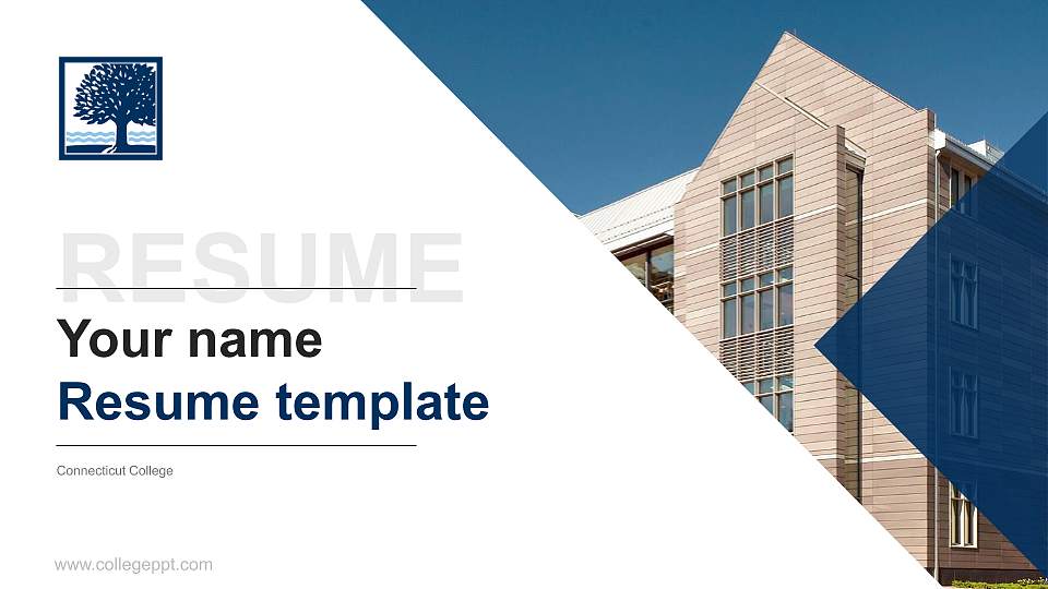 Connecticut College Resume PPT Template16:9 ratio PPT effect preview image