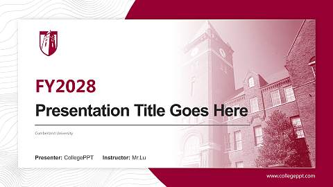 Cumberland University Academic Presentation/Research Findings Report PPT Template