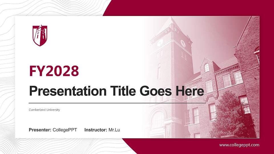 Cumberland University Academic Presentation/Research Findings Report PPT Template16:9 ratio PPT effect preview image