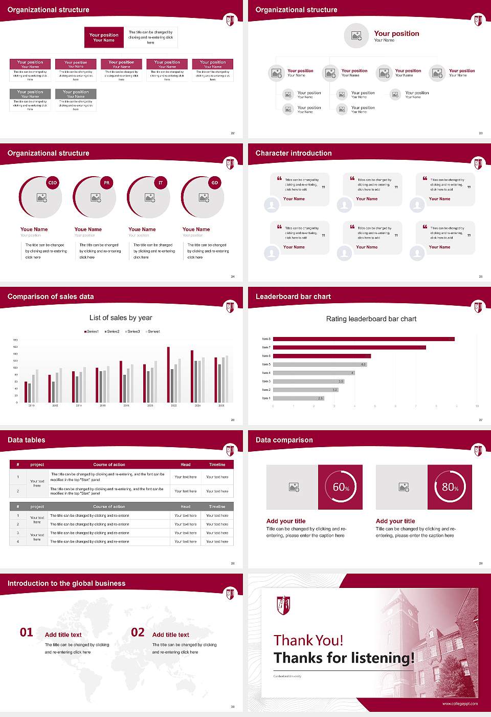 Cumberland University Academic Presentation/Research Findings Report PPT Template16:9 ratio PPT effect preview image4