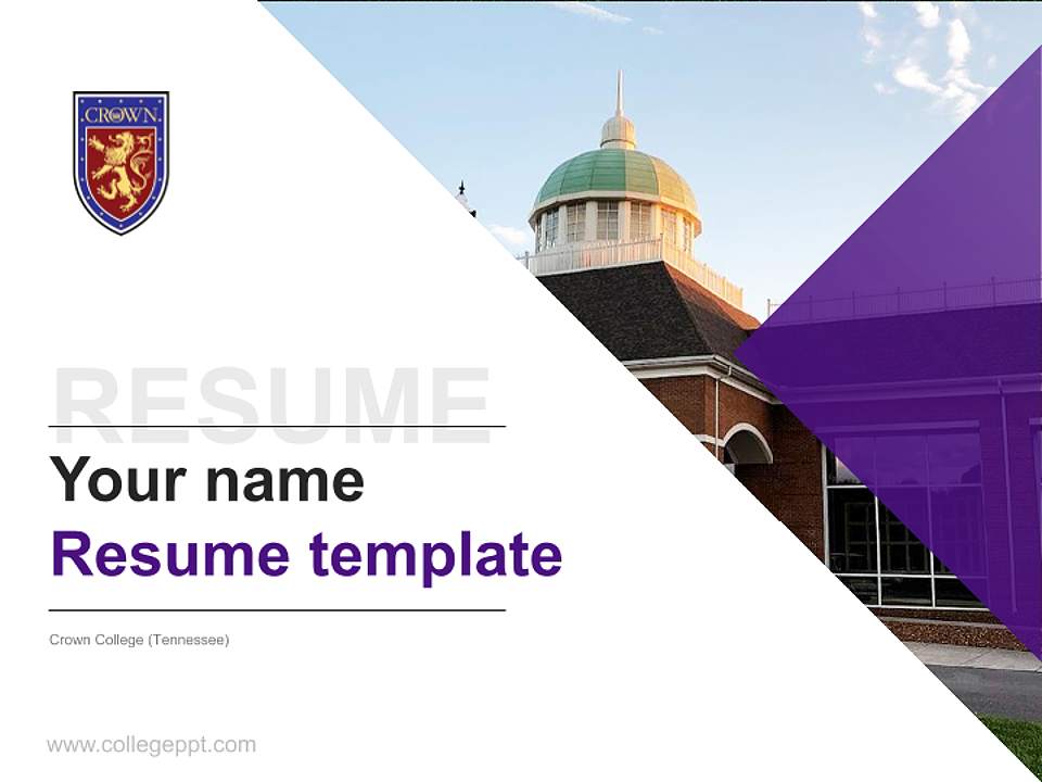 Crown College (Tennessee) Resume PPT Template4:3 ratio PPT effect preview image5
