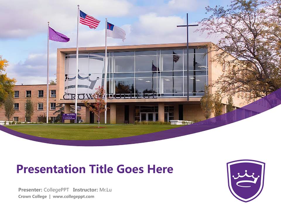 Crown College Course/Courseware Creation PPT Template4:3 ratio PPT effect preview image5