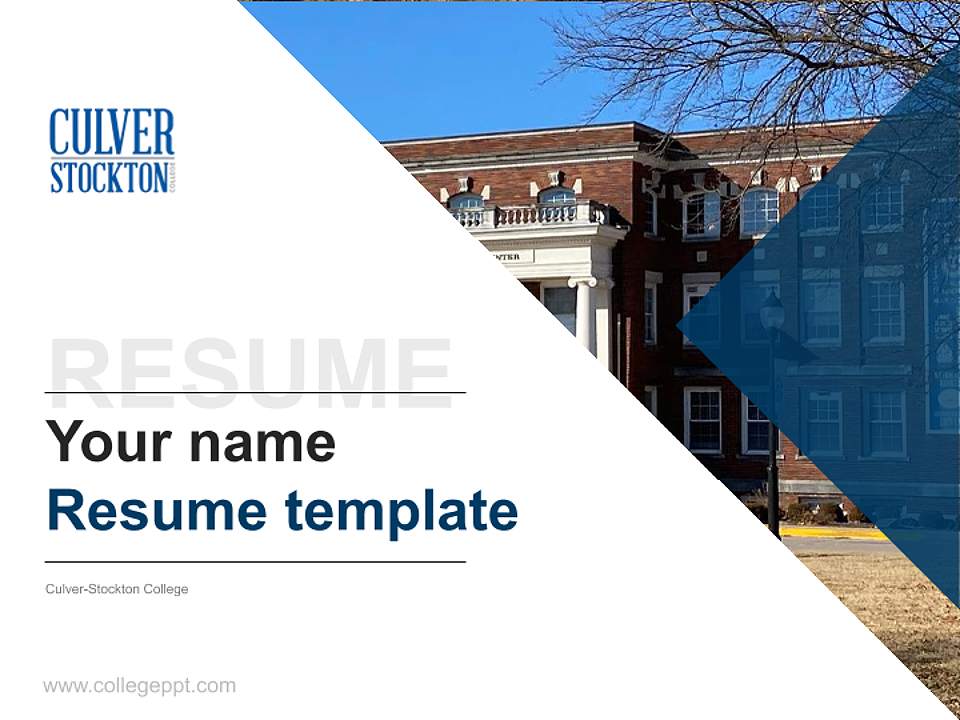 Culver-Stockton College Resume PPT Template4:3 ratio PPT effect preview image5